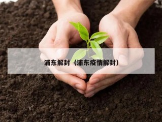 浦东解封（浦东疫情解封）